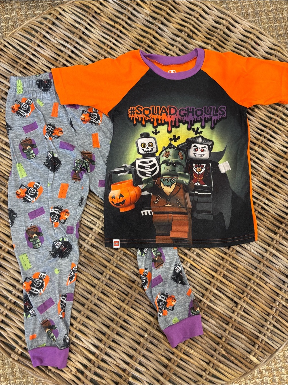Lego Orange Black & Purple Squad Ghouls Halloween Pajama Set